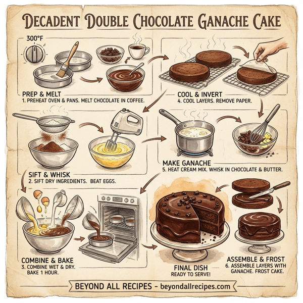 Decadent Double Chocolate Ganache Cake instructions