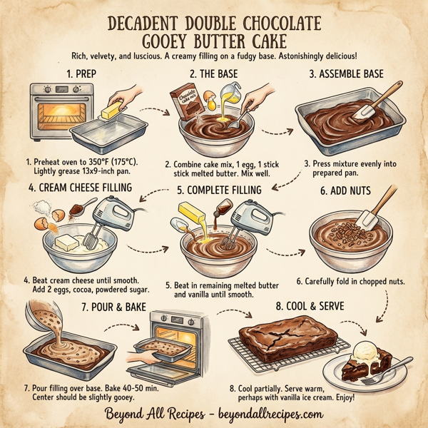 Decadent Double Chocolate Gooey Butter Cake instructions