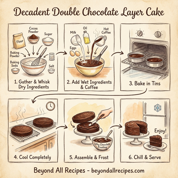 Decadent Double Chocolate Layer Cake instructions