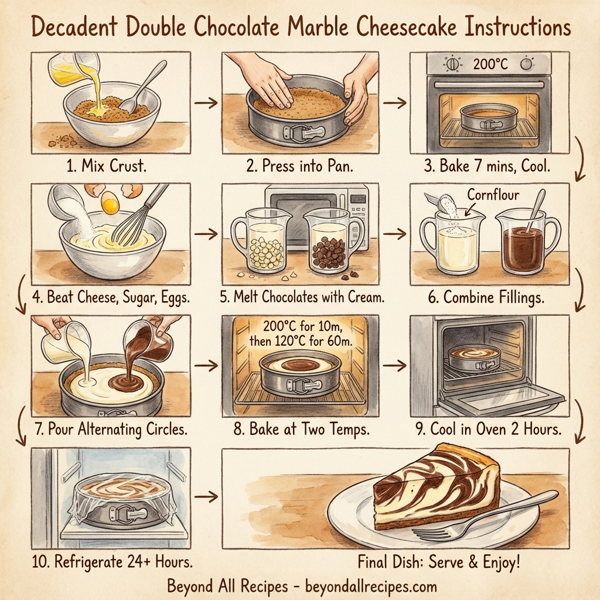 Decadent Double Chocolate Marble Cheesecake instructions