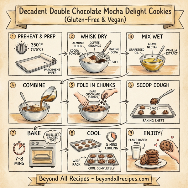 Decadent Double Chocolate Mocha Delight Cookies (Gluten-Free & Vegan) instructions