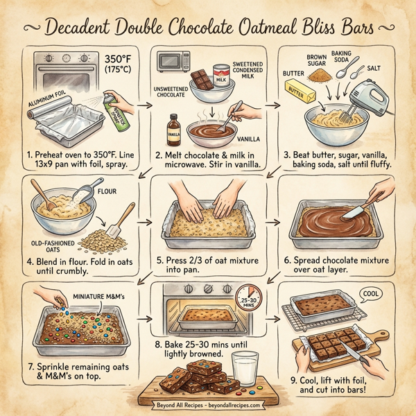Decadent Double Chocolate Oatmeal Bliss Bars instructions