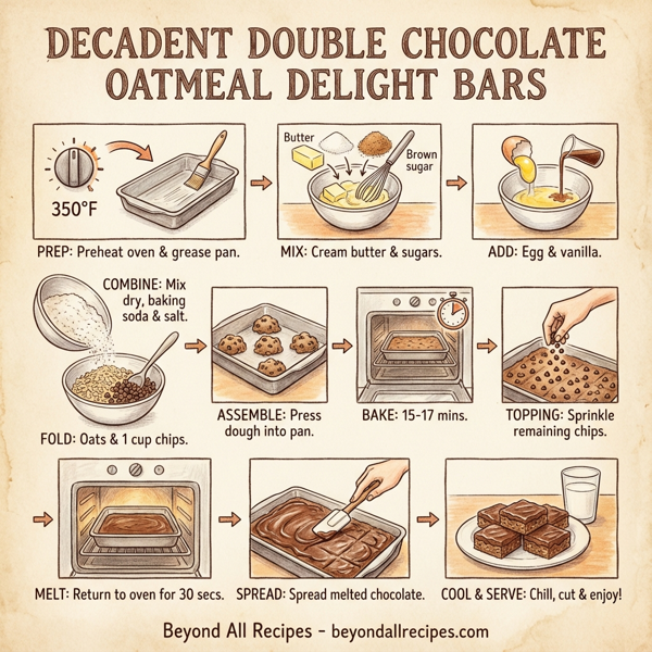 Decadent Double Chocolate Oatmeal Delight Bars instructions