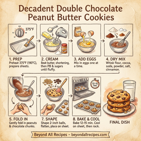 Decadent Double Chocolate Peanut Butter Cookies instructions