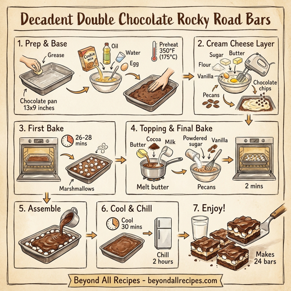 Decadent Double Chocolate Rocky Road Bars instructions