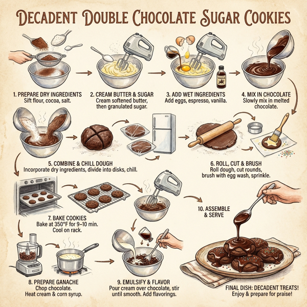 Decadent Double Chocolate Sugar Cookies instructions