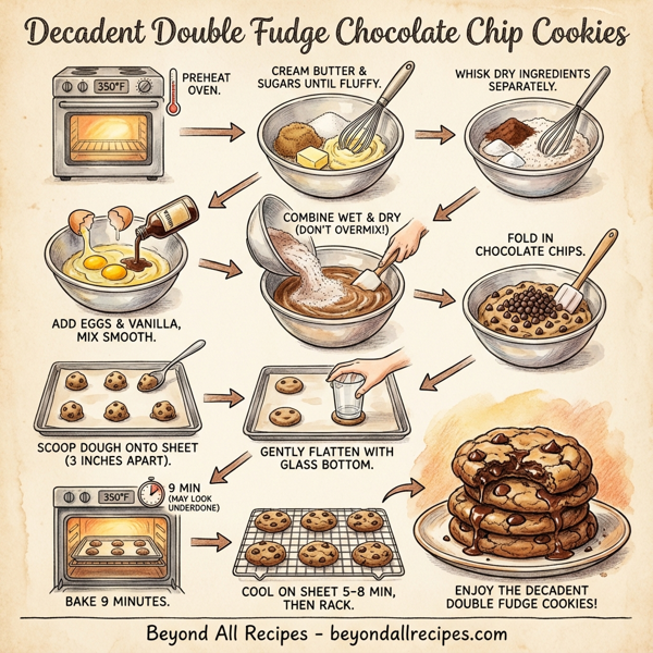 Decadent Double Fudge Chocolate Chip Cookies instructions