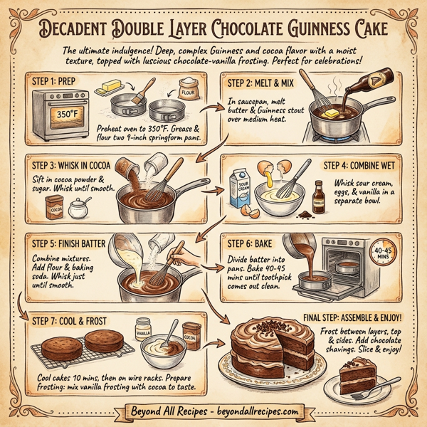 Decadent Double Layer Chocolate Guinness Cake instructions