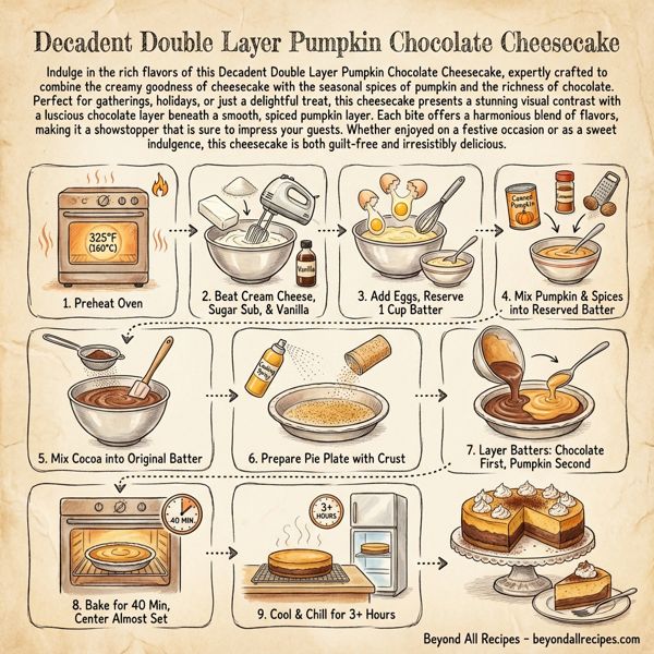 Decadent Double Layer Pumpkin Chocolate Cheesecake instructions