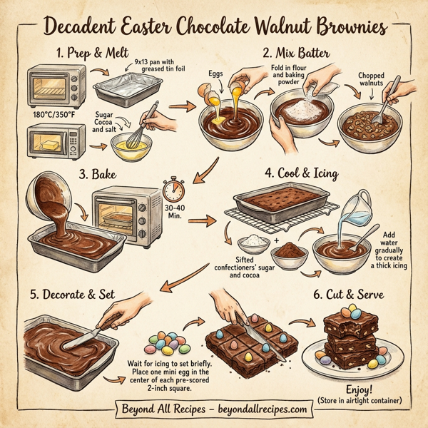 Decadent Easter Chocolate Walnut Brownies instructions