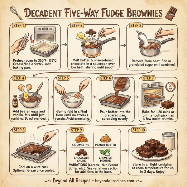 Decadent Five-Way Fudge Brownies instructions