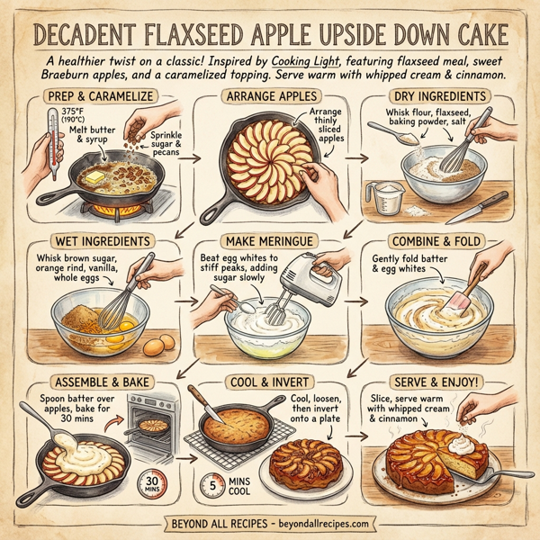 Decadent Flaxseed Apple Upside Down Cake instructions