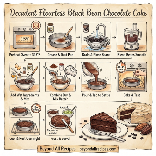 Decadent Flourless Black Bean Chocolate Cake instructions