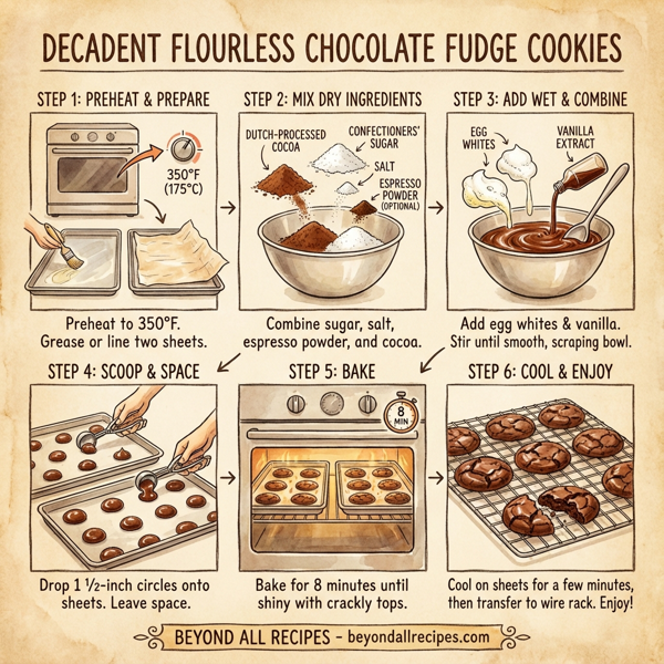 Decadent Flourless Chocolate Fudge Cookies instructions