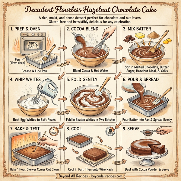 Decadent Flourless Hazelnut Chocolate Cake instructions