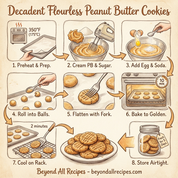 Decadent Flourless Peanut Butter Cookies instructions