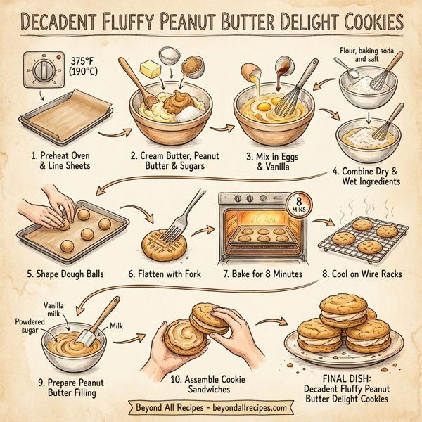Decadent Fluffy Peanut Butter Delight Cookies instructions