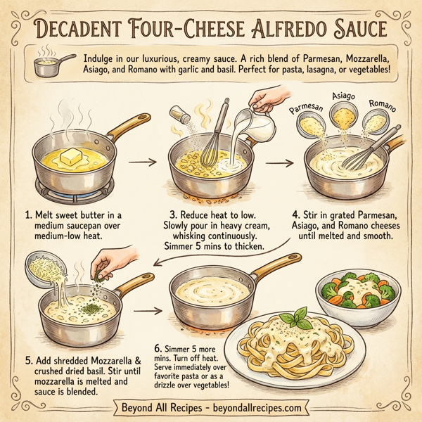 Decadent Four-Cheese Alfredo Sauce instructions