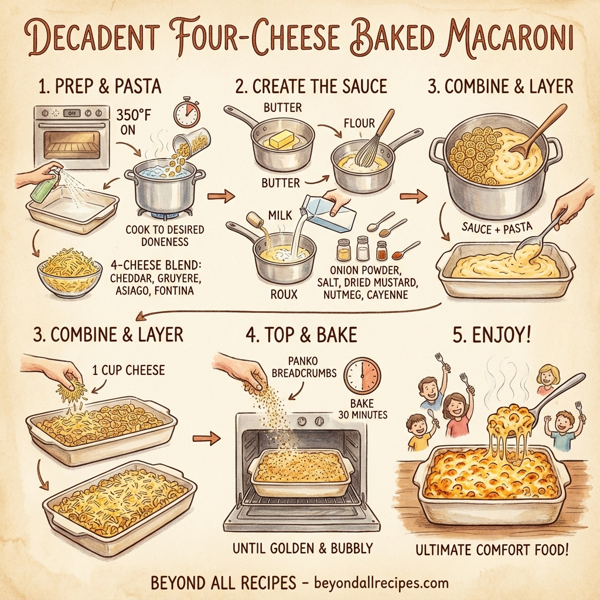 Decadent Four-Cheese Baked Macaroni instructions