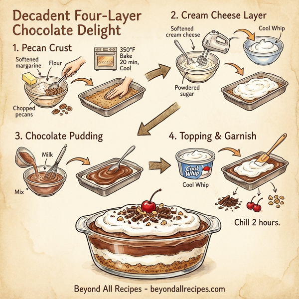 Decadent Four-Layer Chocolate Delight instructions