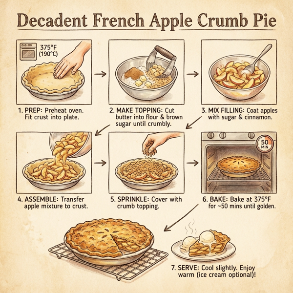 Decadent French Apple Crumb Pie instructions