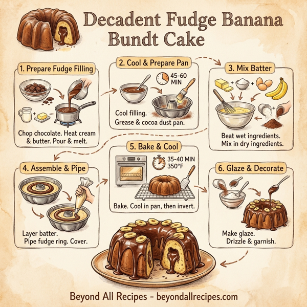 Decadent Fudge Banana Bundt Cake instructions