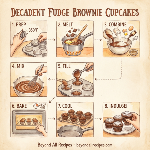 Decadent Fudge Brownie Cupcakes instructions