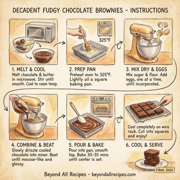 Decadent Fudgy Chocolate Brownies instructions
