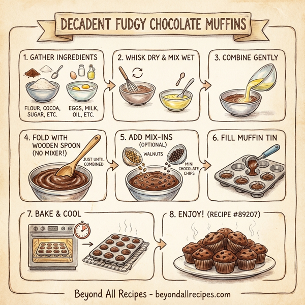 Decadent Fudgy Chocolate Muffins instructions