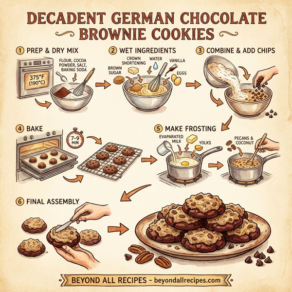 Decadent German Chocolate Brownie Cookies instructions