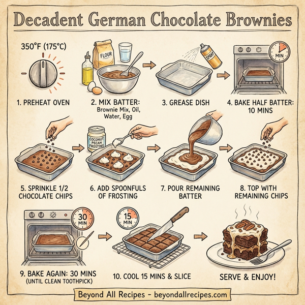 Decadent German Chocolate Brownies instructions