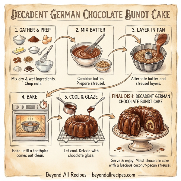 Decadent German Chocolate Bundt Cake instructions