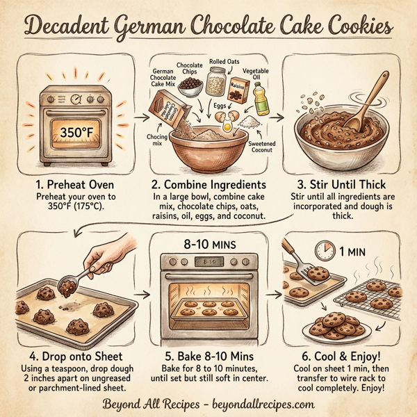 Decadent German Chocolate Cake Cookies instructions