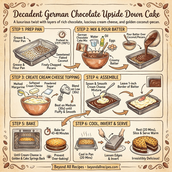 Decadent German Chocolate Upside Down Cake instructions