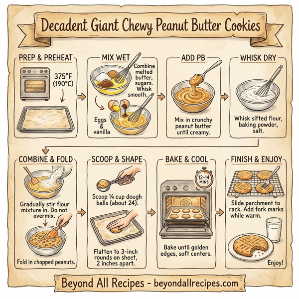 Decadent Giant Chewy Peanut Butter Cookies instructions