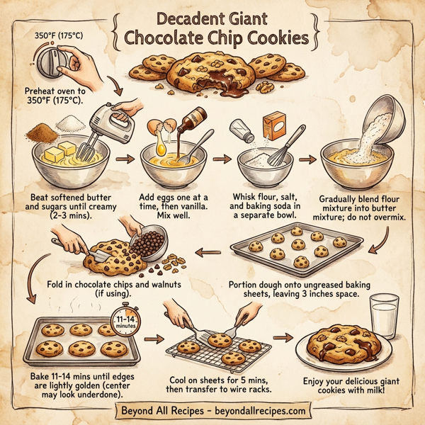 Decadent Giant Chocolate Chip Cookies instructions