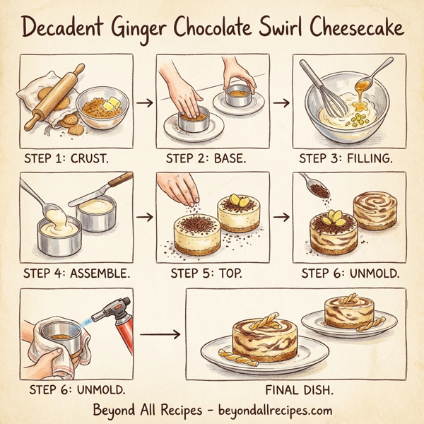 Decadent Ginger Chocolate Swirl Cheesecake instructions