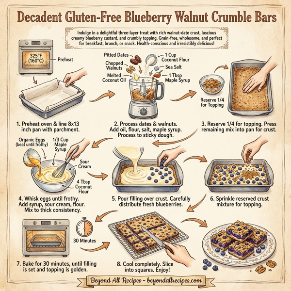 Decadent Gluten-Free Blueberry Walnut Crumble Bars instructions
