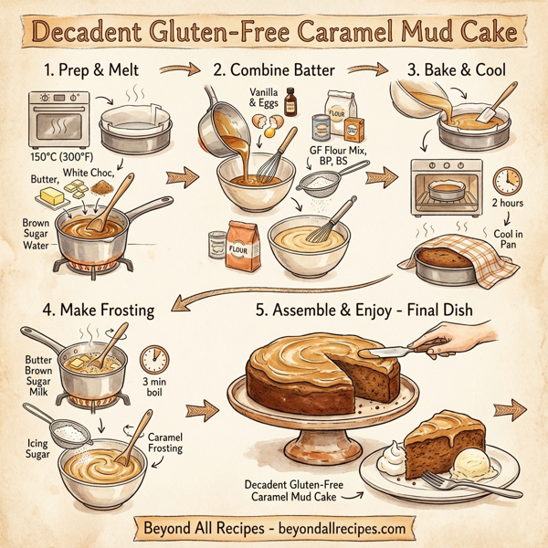 Decadent Gluten-Free Caramel Mud Cake instructions