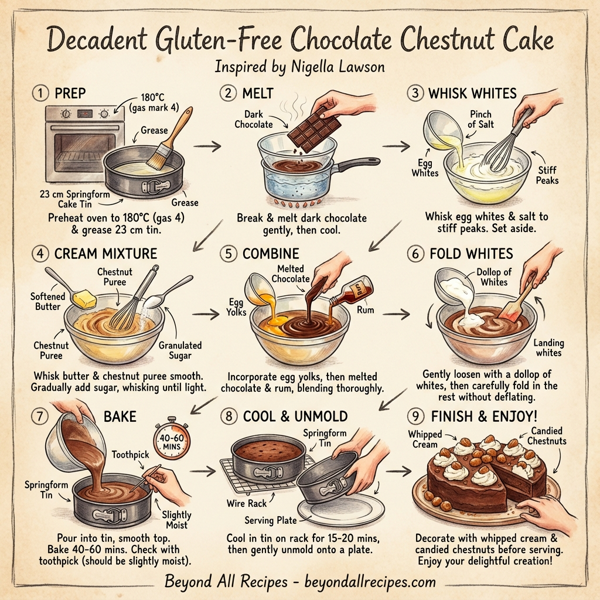 Decadent Gluten-Free Chocolate Chestnut Cake instructions