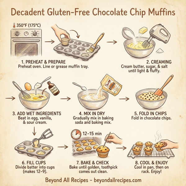 Decadent Gluten-Free Chocolate Chip Muffins instructions