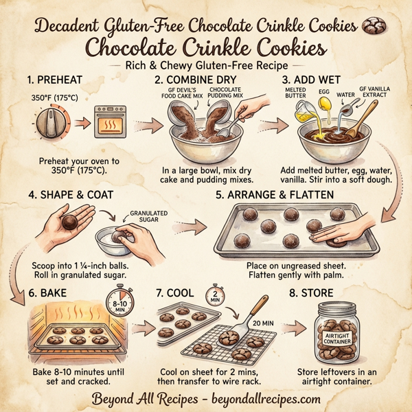 Decadent Gluten-Free Chocolate Crinkle Cookies instructions
