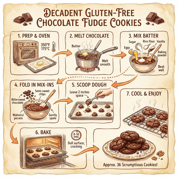 Decadent Gluten-Free Chocolate Fudge Cookies instructions