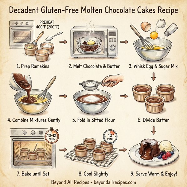 Decadent Gluten-Free Molten Chocolate Cakes instructions