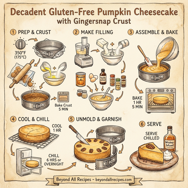 Decadent Gluten-Free Pumpkin Cheesecake with Gingersnap Crust instructions