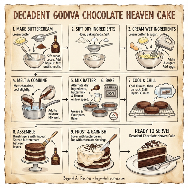 Decadent Godiva Chocolate Heaven Cake instructions