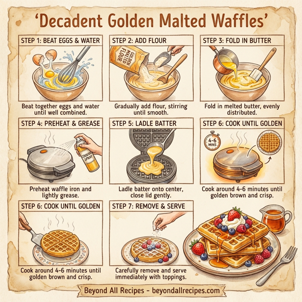 Decadent Golden Malted Waffles instructions