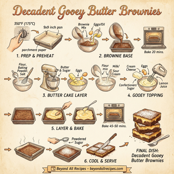 Decadent Gooey Butter Brownies instructions