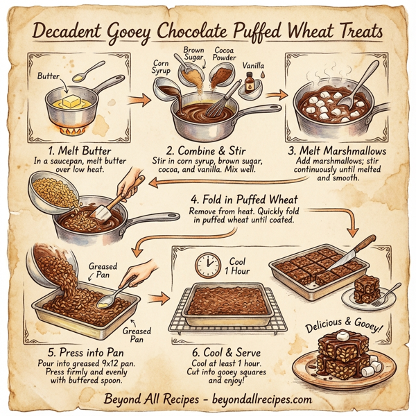Decadent Gooey Chocolate Puffed Wheat Treats instructions