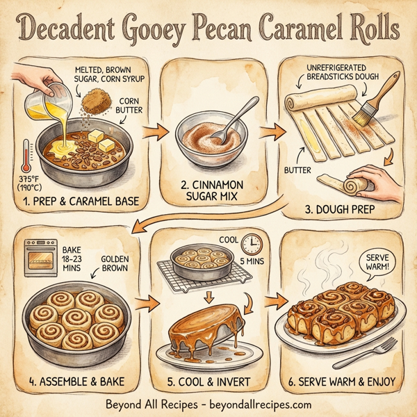 Decadent Gooey Pecan Caramel Rolls instructions